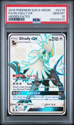 2019 POKEMON SUN & MOON HIDDEN FATES #SV79 FULL ART/SILVALLY GX PSA 10 - Image 1