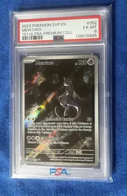 2023 POKEMON SVP EN-SV BLACK STAR PROMO 052 MEWTWO 151 ULTRA-PREMIUM COLL PSA 6 - Image 1