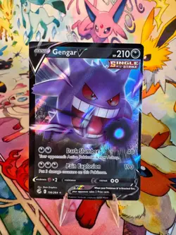 Pokemon TCG Gengar V 156/264 SWSH08 NM 2021 (MISCUT ERRORU) - Image 1