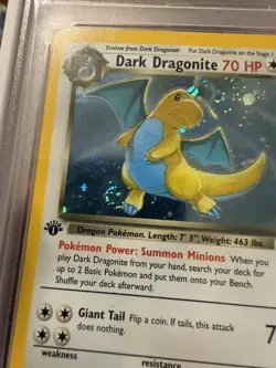 PSA 9 1st Edition Dark Dragonite [Swirl] - 5/82 - Team Rocket - Pokemon - Image 3