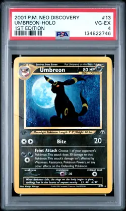 1ST EDITION PSA 4 2001 Neo Discovery Umbreon 13/75 Holo Foil Rare WOTC Pokemon - Image 1