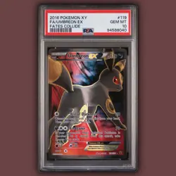 Umbreon EX (Full Art) 119/124 Fates Collide Holo PSA 10 GEM Mint Pokemon 2016 - Image 1