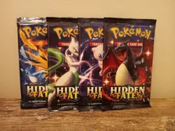 Pokemon 4x Hidden Fates Booster Packs Factory Sealed - All 4 Art Sets! - Image 1