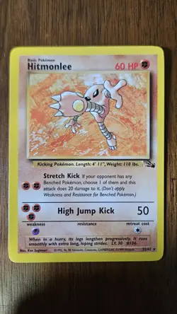 Hitmonlee - 22/62 - Unlmited Non Holo Rare - WoTC Fossil - Pokemon TCG - LP - Image 1