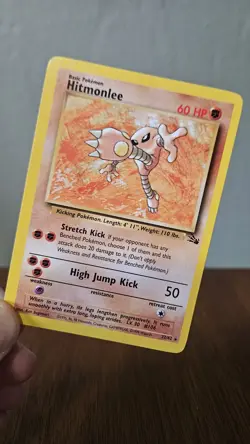 Hitmonlee - 22/62 - Unlmited Non Holo Rare - WoTC Fossil - Pokemon TCG - LP - Image 2