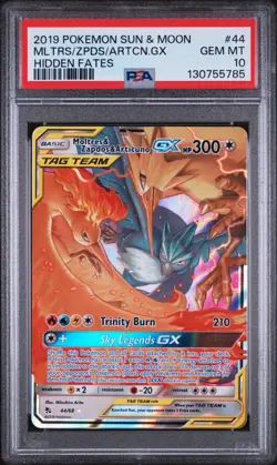 PSA 10 2019 Pokemon Sun & Moon Moltres/Zapdos/Articuno GX - Image 1