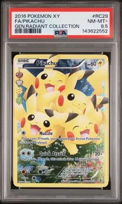 2016 POKEMON XY GENERATIONS RADIANT COLL #RC29 FULL ART/PIKACHU PSA 8.5 - Image 1