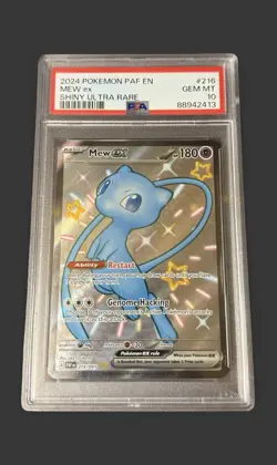 2024 POKEMON PAF EN-PALDEAN FATES SHINY ULTRA RARE #216 MEW EX PSA 10 - Image 1