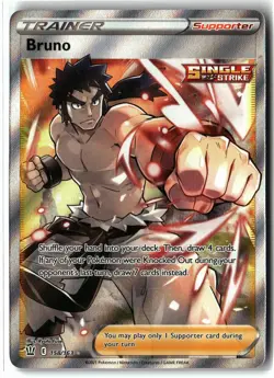 Bruno ⭐ 158/163 Holo Rare Ultra Battle Styles 2021 Pokemon NM - Image 1