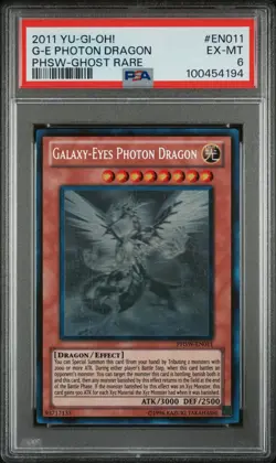 2011 YUGIOH PHSW-EN011 GALAXY-EYES PHOTON DRAGON GHOST RARE PSA 6 EX #100454194 - Image 1