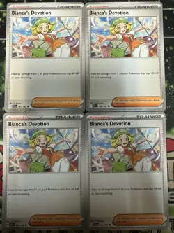 Bianca's Devotion 142/162 Temporal Forces Pokemon Trainer Card Set x4 - Playset - Image 1