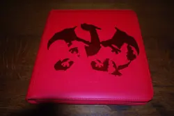 Charizard Embossed 12 Pocket Zipped Binder Red Faux Leather, 480 Cards Used - Image 1