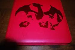 Charizard Embossed 12 Pocket Zipped Binder Red Faux Leather, 480 Cards Used - Image 3