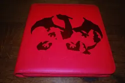 Charizard Embossed 12 Pocket Zipped Binder Red Faux Leather, 480 Cards Used - Image 4