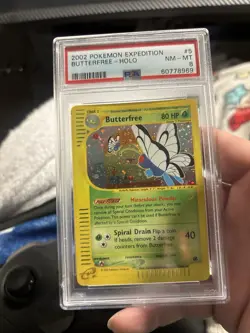 Pokemon TCG Butterfree Expedition Base Set Holo Card 5/165 Rare PSA 8 - Image 1