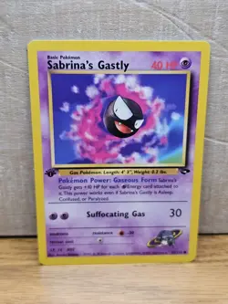 Sabrina’s Gastly 1st Edition 97/132 Gym Challenge Non-Holo Pokemon Card TCG - Image 1