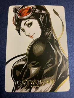 Catwoman DC Girl Anime Doujin Gold Foil Holo Art Trading Card ACG Carddass Rare - Image 1