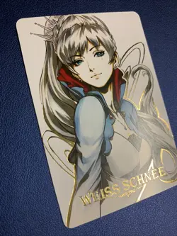 Weiss Schnee RWBY Doujin Hot Anime Gold Foil Holo Art Trading Card ACG Carddass - Image 4
