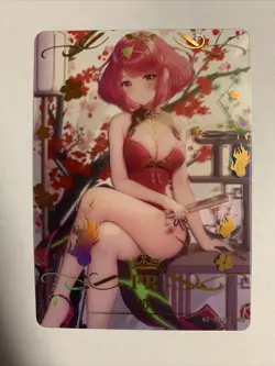 Pyra Xenoblade Hot Qi FR 59 Foil Holo Goddess 10M02 Anime Waifu Card Girl Doujin - Image 1