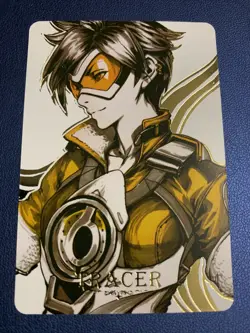 Tracer Overwatch Doujin Hot Anime Gold Foil Holo Art Trading Card ACG Carddass - Image 1