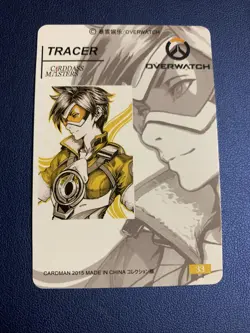 Tracer Overwatch Doujin Hot Anime Gold Foil Holo Art Trading Card ACG Carddass - Image 2
