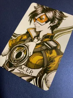 Tracer Overwatch Doujin Hot Anime Gold Foil Holo Art Trading Card ACG Carddass - Image 3