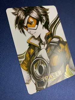 Tracer Overwatch Doujin Hot Anime Gold Foil Holo Art Trading Card ACG Carddass - Image 4