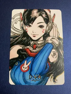 D.VA Overwatch Game 6 Hot Girl Doujin Anime Gold Foil Holo Art Card ACG Carddass - Image 1
