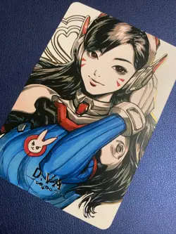 D.VA Overwatch Game 6 Hot Girl Doujin Anime Gold Foil Holo Art Card ACG Carddass - Image 3
