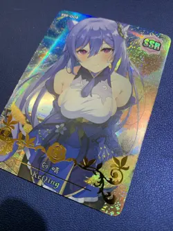 Keqing Genshin Impact Game SSR 8 Foil Goddess Waifu Card Girl Holo Doujin Anime - Image 3