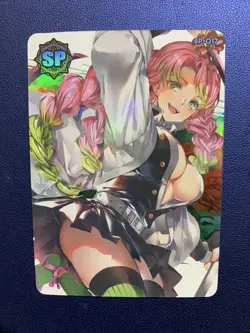 Kanroji Mitsuri Demon Slayer SP Foil Goddess Waifu Card Girl Holo Doujin Anime - Image 1
