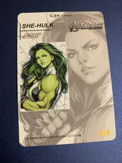 She-Hulk Marvel Hero Anime Doujin Gold Foil Holo Art Trading Card ACG Carddass - Image 2
