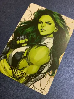 She-Hulk Marvel Hero Anime Doujin Gold Foil Holo Art Trading Card ACG Carddass - Image 3