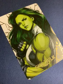 She-Hulk Marvel Hero Anime Doujin Gold Foil Holo Art Trading Card ACG Carddass - Image 4