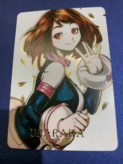 Ochako Uraraka Hero Girl Waifu Anime Doujin Gold Foil Holo Art Card ACG Carddass - Image 1