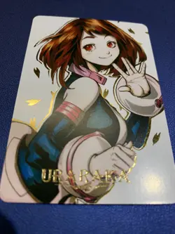 Ochako Uraraka Hero Girl Waifu Anime Doujin Gold Foil Holo Art Card ACG Carddass - Image 5