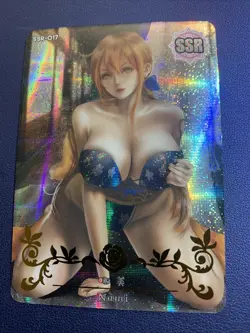 Nami One Piece Pirate Hot SSR 17 Foil Goddess Waifu Card Girl Holo Doujin Anime - Image 1