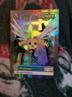 DIGIMON Piximon HOLO FOIL PRISM TRADING CARD 2000 Y2K Digital Monsters Prizm HTF - Image 1