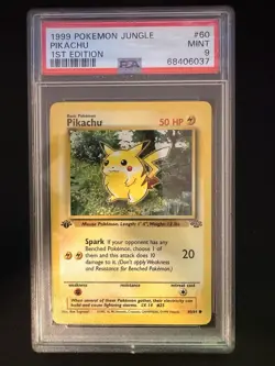 1999 POKEMON Jungle 1st EDITION Pikachu 60/64 PSA 9 - Image 1