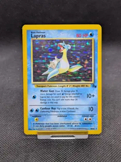 Lapras 10/62 Fossil Set Holo Rare Pokemon WOTC Played - Image 1
