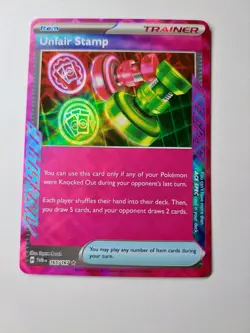 Pokemon - Unfair Stamp - 165/167 - Twilight Masquerade - Ace Spec - NM - Image 2