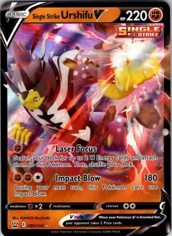 Single Strike Urshifu V 085/163 SWSH05: Battle Styles Pokemon TCG NM - Image 1