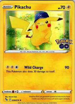 Pikachu (28) 028/078 Pokemon GO Pokemon TCG NM Holo - Image 1