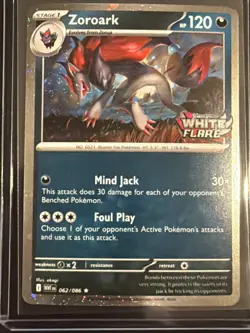 Zoroark 062/086 - White Flare Stamped Promo - Pokemon TCG - Cosmos w/ SWIRL - Image 2