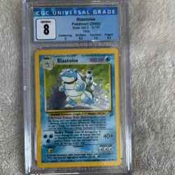 Pokemon Blastoise 002/130 Base Set 2 Holo Rare CGC 8 Pokemon Card - Image 1