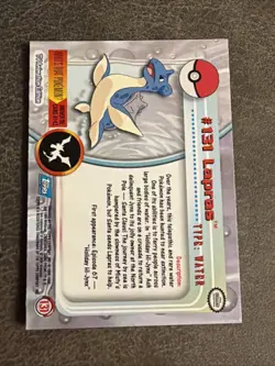 Topps Lapras Pokemon TV Animation Edition Series 3 #131 (2000) vintage TCG card - Image 2