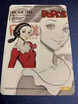 Olive Oyl Popeye The Sailor 18 Gold Foil Holo Art Trading Card ACG Carddass Rare - Image 2