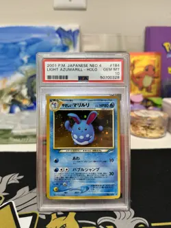 2001 Pokemon Japanese Neo 4 LIGHT AZUMARILL PSA 10 GEM MINT - Image 1