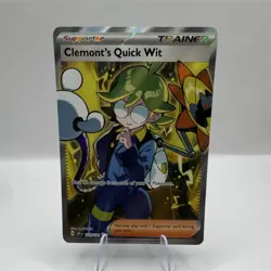 Pokemon Clemont's Quick Wit 229/191 Sv08: Surging Sparks Ultra Rare Holo - Image 1