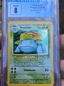 Pokemon - Venusaur - Base Set 2 - Holo Rare - CGC 8 NM MINT VINTAGE - Image 1
